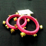 pink thread bangles handcrafted