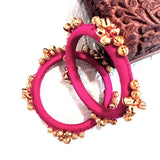 pink ghunghroo thread bangles