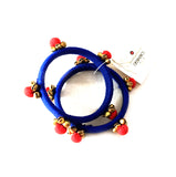 Blue fabric potli ghunghroo bangles - Aesthetics Designer Label