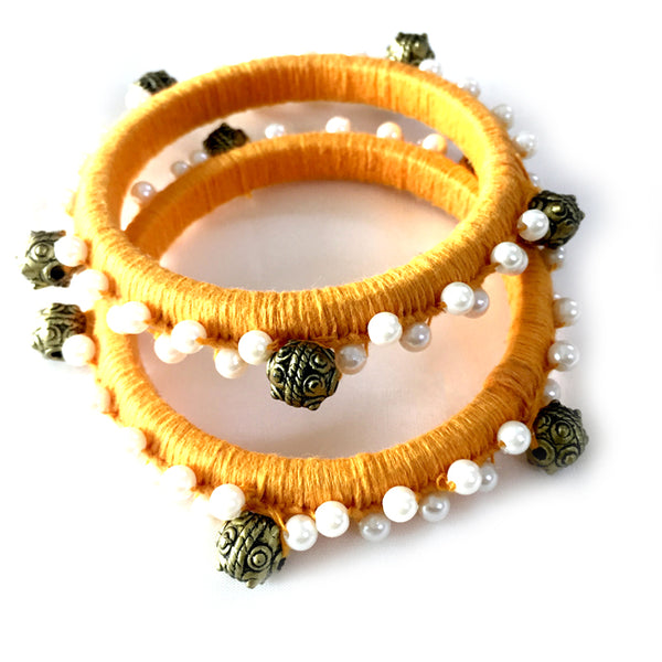 Pair of thread work beaded bangles - Aesthetics Designer Label