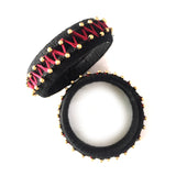 Black thread work broad bangles - Aesthetics Designer Label