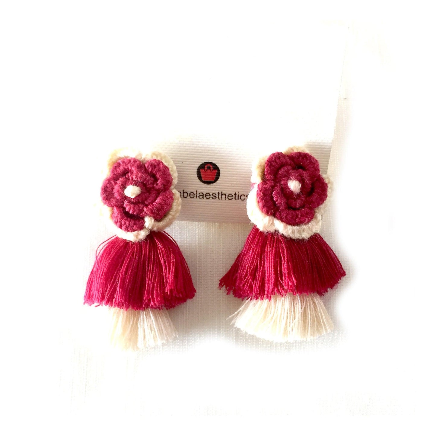 Handmade crochet flower earrings - Aesthetics Designer Label