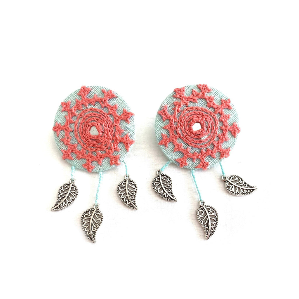 Handmade Hand Embroidery Earring - Aesthetics Designer Label