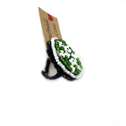 Kutchi beadwork handmade finger ring - Aesthetics Designer Label