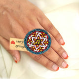 Kutchi beadwork handmade finger ring - Aesthetics Designer Label