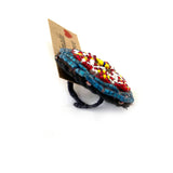 Kutchi beadwork handmade finger ring - Aesthetics Designer Label