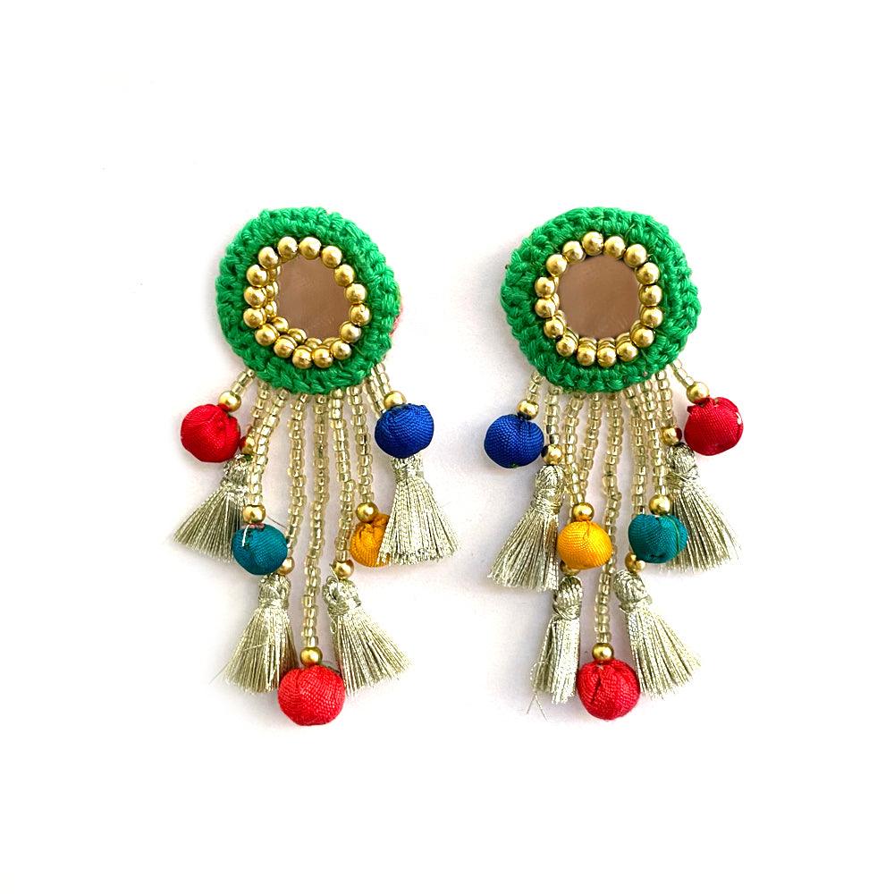 Combo of mirror sunflower jhumka Earrings & Studs