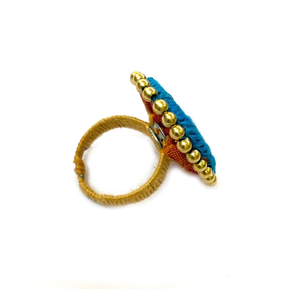 Traditional Mirror Work Finger Rings