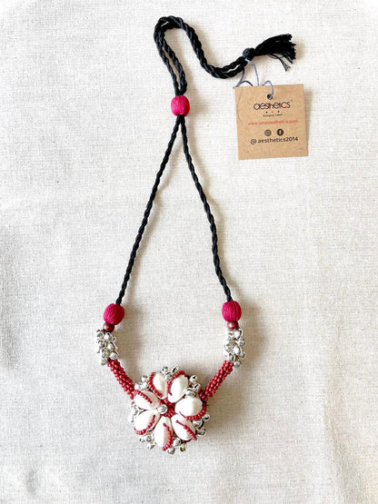 Buy Online Handmade Bead Work Shell Embellishment Necklace – Aesthetics  Designer Label
