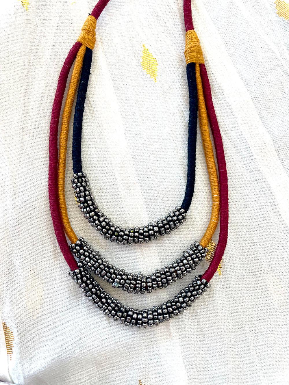 multi layer bead work necklace by aesthetics designer label